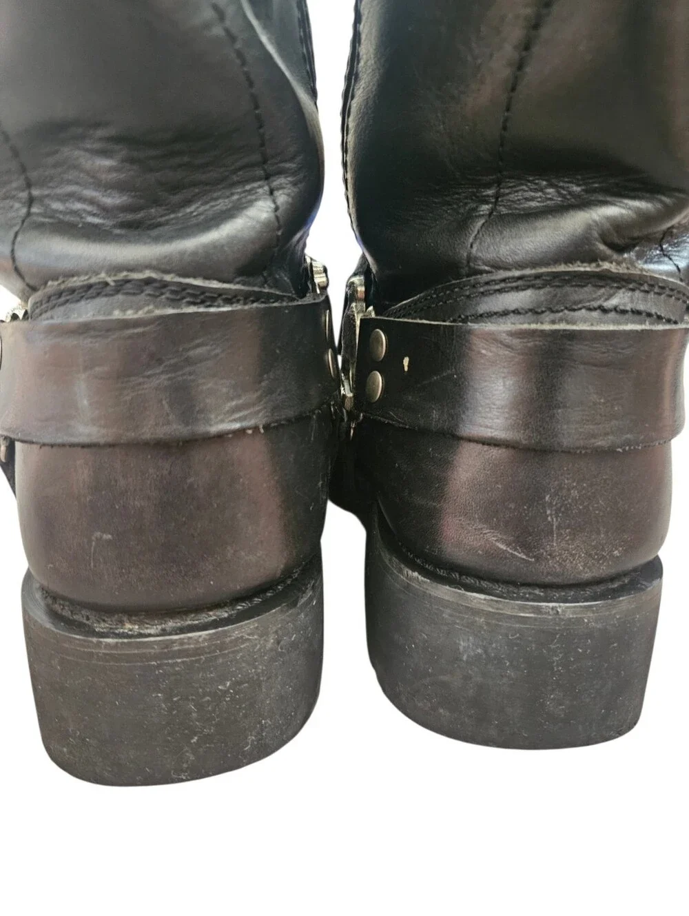 Black Talon Mens Size 10 D Vintage Leather Harness Biker Motorcycle Boots 6201